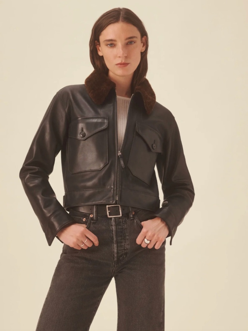 Buck Mason Pacific Crest Leather Station Jacket size Small